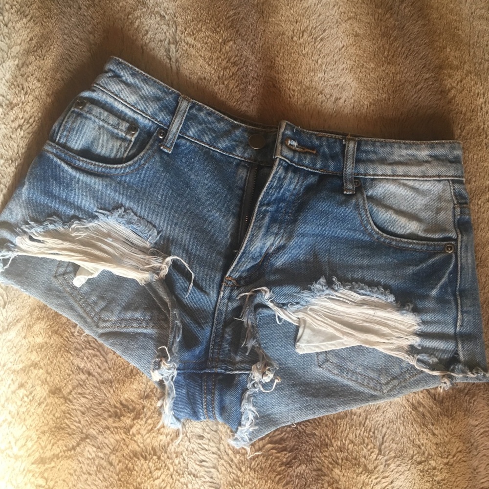 Denim cutoff shorts